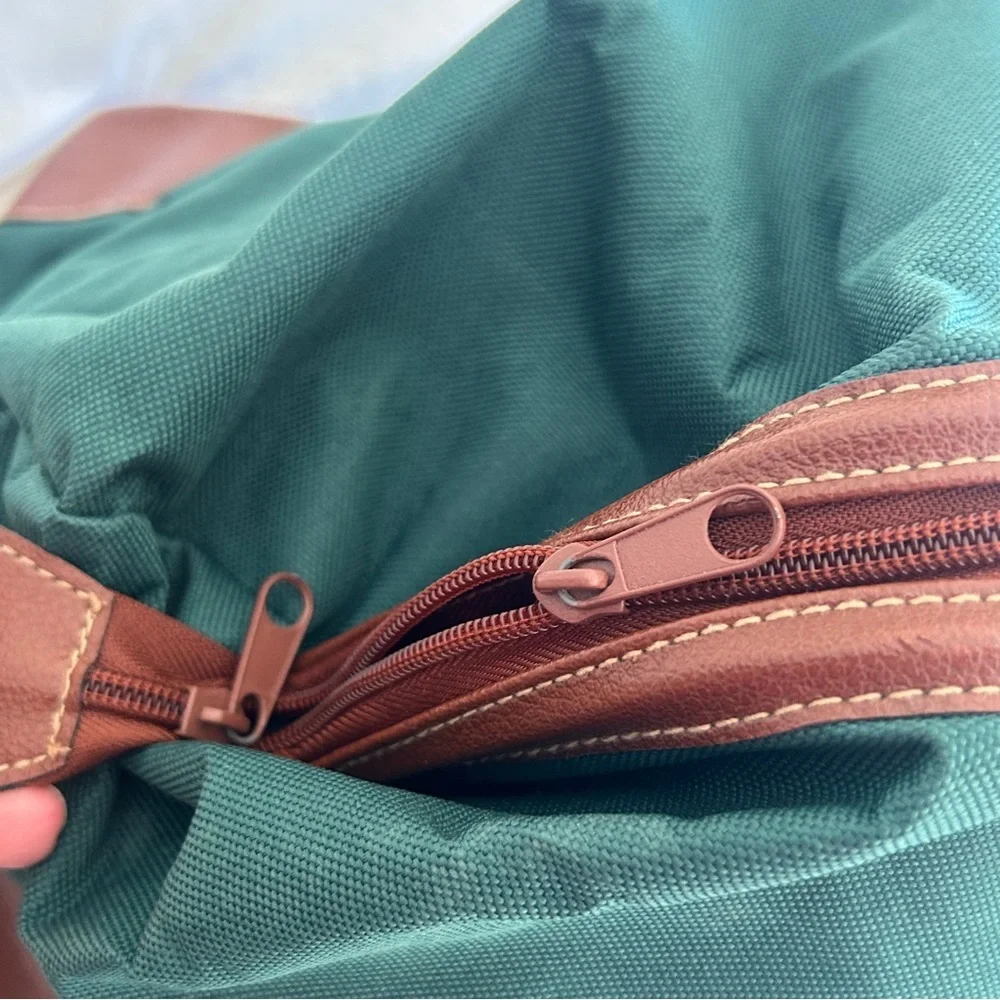 Ralph Lauren Luggage Duffle Bag Green Brown Travel Overnight Sports